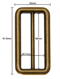 Heavy Duty 51.5mm Metal Tri Glide Slide Buckles