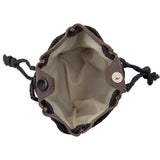 Soft Leather Drawstring Tobacco Bag Pouch Holder