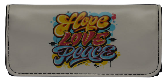 Soft Faux Leather Tobacco Pouch (Hope, Love, Peace)