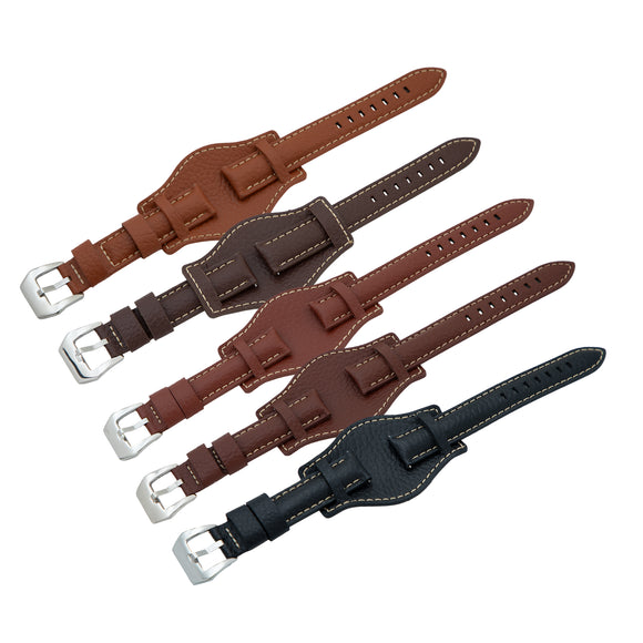 Men's Genuine Leather Bund Watch Strap