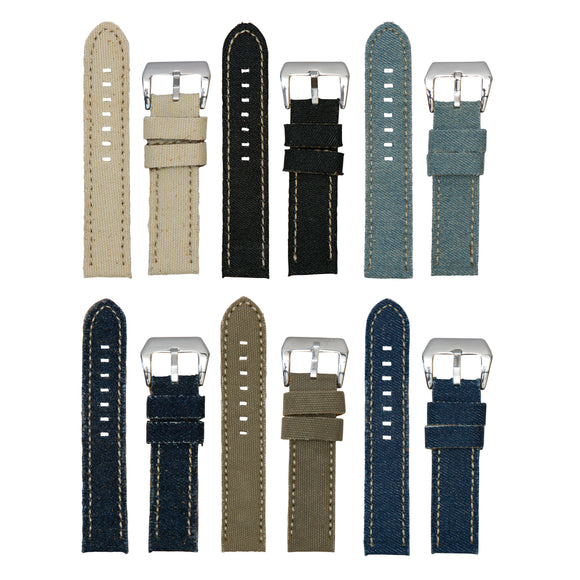 Unisex Mens Ladies Denim Fabric Watch Straps