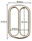 38.2mm Rounded Corners Metal Tri Glide Slide Buckles