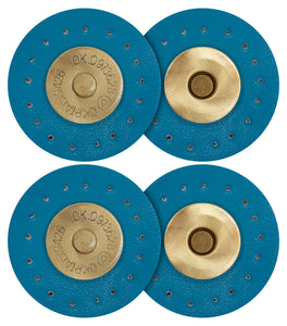 2 x Round Shape Sew On Leather Buckles Magnetic Closures