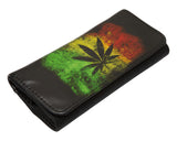 High Quality Faux Leather Tobacco Pouch (Cannabis Leaf)
