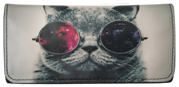High Quality Faux Leather Tobacco Pouch (Cat With Shades)