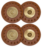 2 x Round Shape Sew On Leather Buckles Magnetic Closures