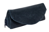 Faux Leather Pipe Case Holder Pouch - Navy