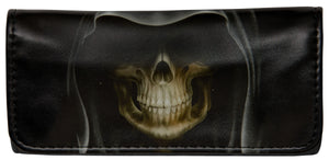 Soft Faux Leather Tobacco Pouch (Skull With Hood)